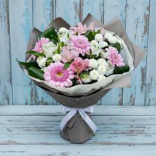 Букет цветов из:  Герберы, Альстромерии и Хризантемы #REPLACE_PRED# Вершину Тёи