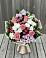 Букет цветов из: Альстромерии, Гвоздики, Розы и Хризантемы в Вершину Тёи