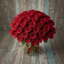Букет 55 Красных роз Фридом #REPLACE_PRED# Вершину Тёи