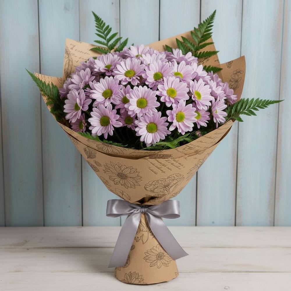 Букет цветов из: Хризантемы в Вершину Тёи