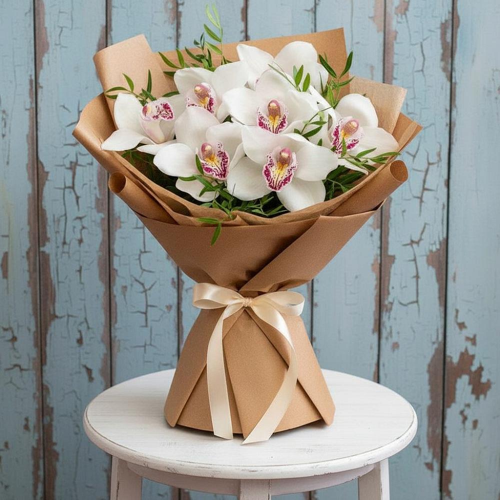 Букет цветов из: Орхидеи и Розы в Вершину Тёи
