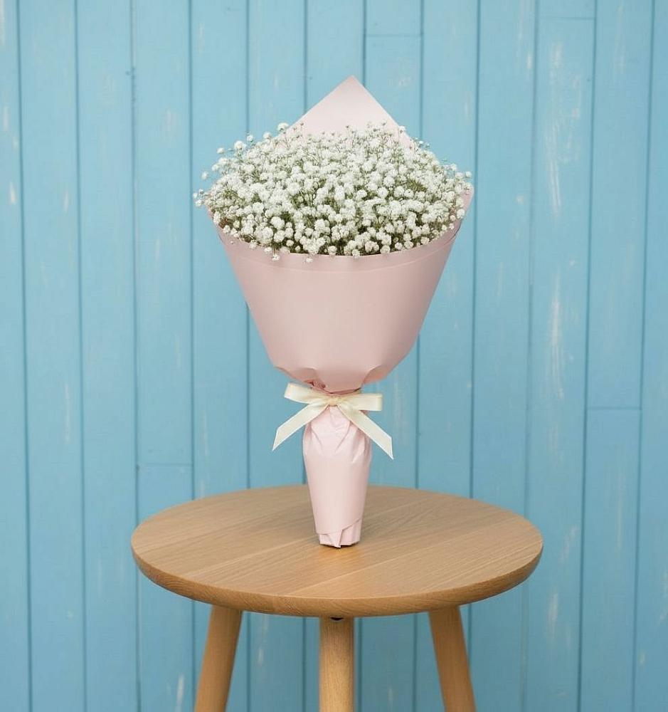 Букет цветов из: Гипсофила в Вершину Тёи