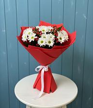 Букет цветов из:  Хризантемы в Вершину Тёи