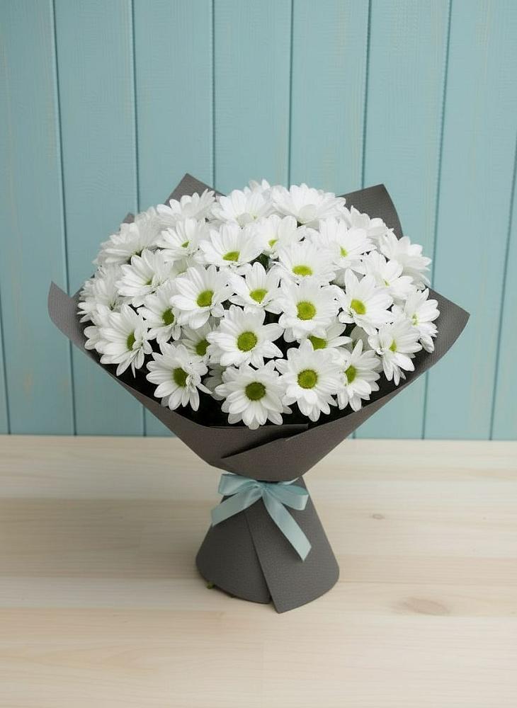 Букет цветов из: Хризантемы в Вершину Тёи