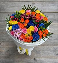 Букет цветов из:  Розы и Хризантемы #REPLACE_PRED# Вершину Тёи