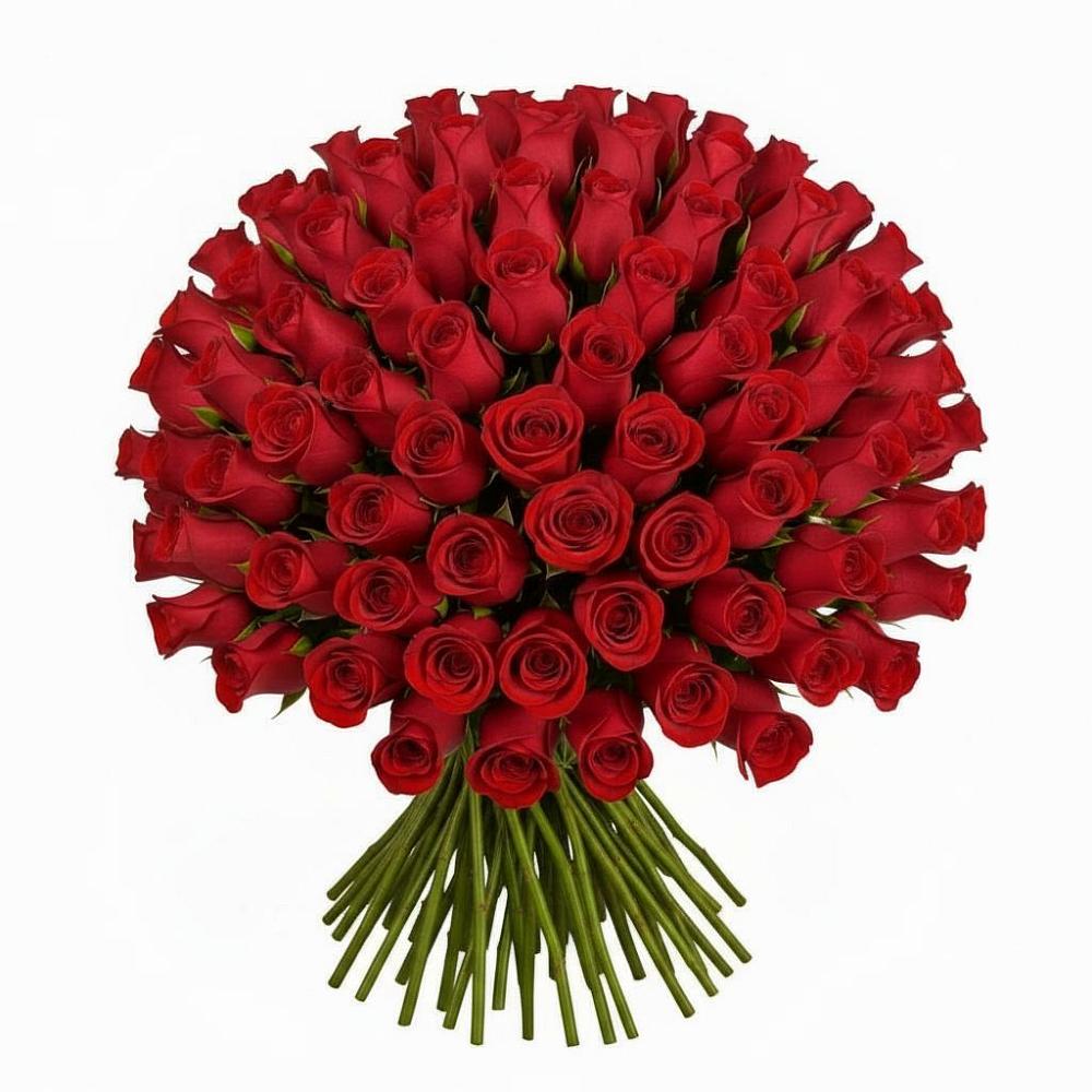 Букет Красные розы Чери Лав в Вершину Тёи