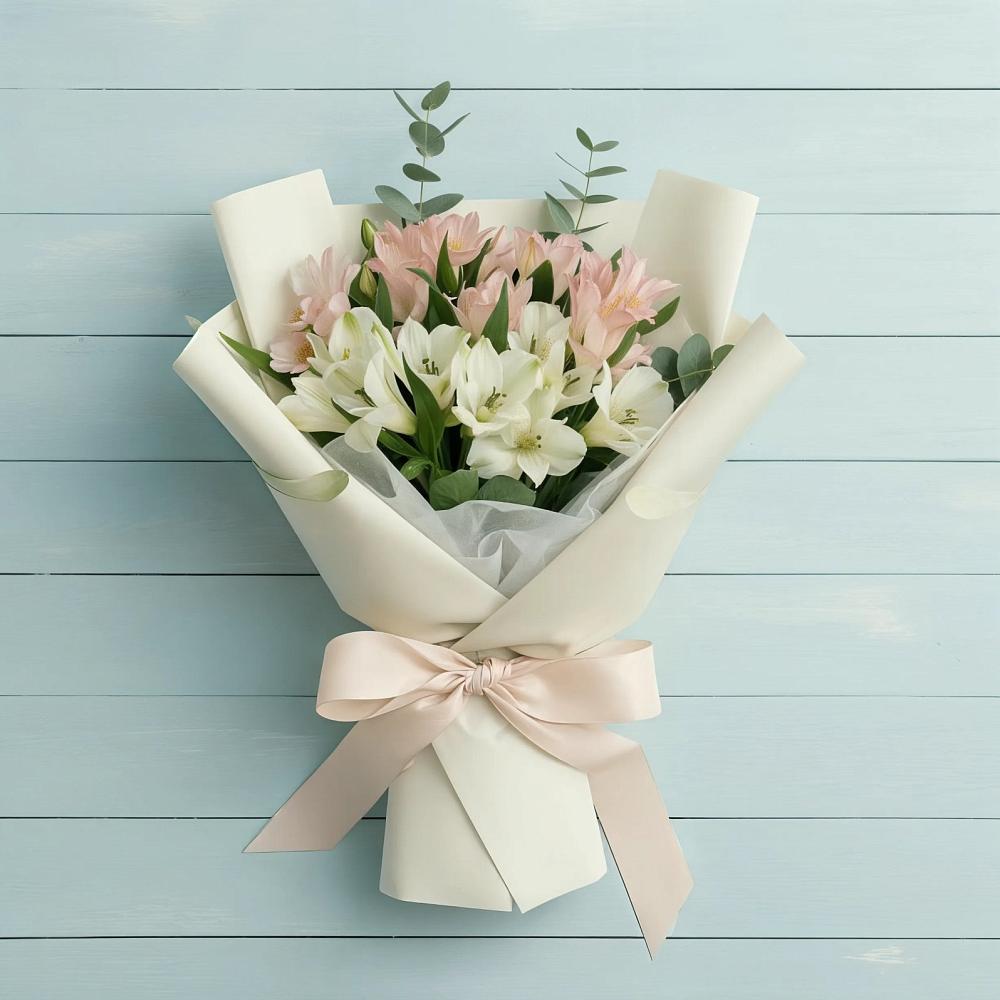 Букет цветов из: Альстромерии в Вершину Тёи