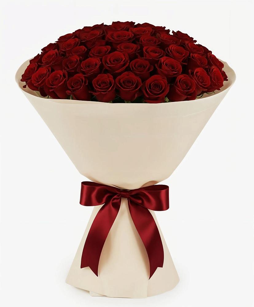 Букет 101 Бордовая роза Блэк Бакарра в Вершину Тёи